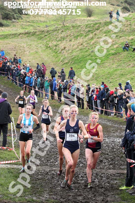 Womens long race  2020 BUCS Cross Country Champs., Edinburgh.  Photo: David T. Hewitson/Sports for All Pics